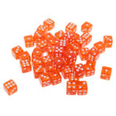 50Pcs 6-Sided Dice D6 Polyhedral Dice 12mm for  Orange