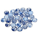 30x 12mm Glass Cabochon Flatback Handmade Round for Jewelry Cameo Crafts