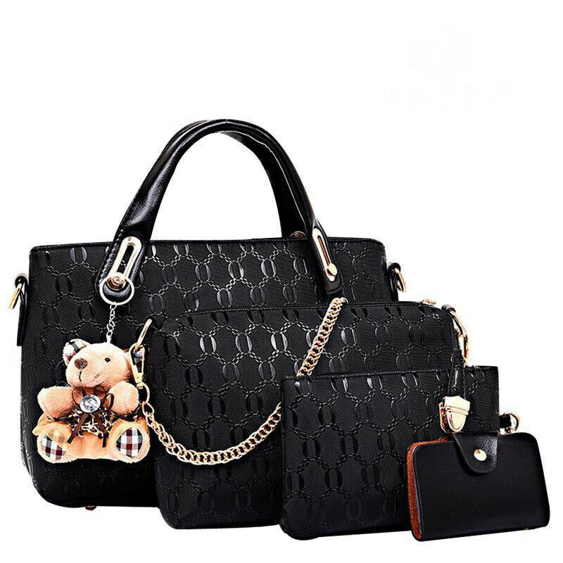 Women's Shoulder Bag Set - Black W5S8