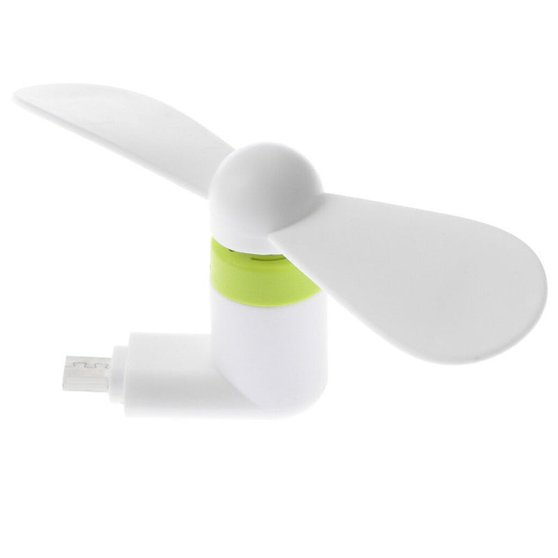 Mini Portable Power Small Micro USB Cooling Fan For Android Cell Phone White