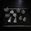 5 Pairs/Set Fatima Hamsa Crystal Earring Stud Earrings for Women Dazzling Retro