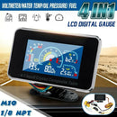 12V/24V 4 in 1 LCD Car Digital ALARM Gauge Pressure Voltmeter Volt Water Te X9L1