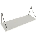 Solid Wooden Wall Shelf Iron Partition Board Sundries Storage Rack White-L