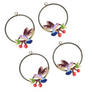 4pcs Cherry Bird Charms Pendant DIY Jewelry Findings Gifts hair Accessory