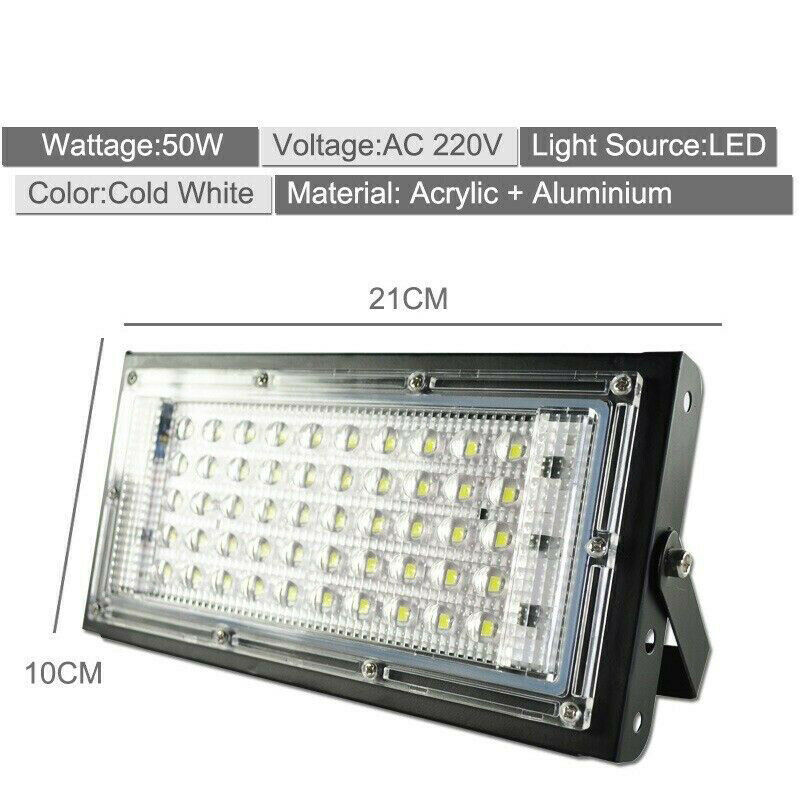 6500K LED Flood Light Outdoor 50W Waterproof Security Spotlight Garden Lamp