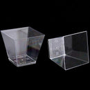 40pcs Square Mousse Cake Dessert Cups 7.39oz Plastic Sample Drink Jelly Tum B4J3