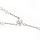 1pc hot Women Girls Cross Pendant Chain Long White Beads Necklace Jeweller WWS