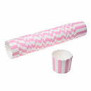 50 Pcs Pink Cupcake boxes Paper For Muffins Cake Mould stripe Decoration J9Z3