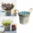 Country retro old metal flower bucket flower creative home desktop decorati J3Q7