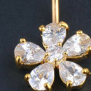 zircon Navel Barbell Body Flower Belly Button Ring Body Jewelry