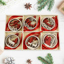 DIY Christmas Hanging Snowflakes Star Tree Wooden Pendant Ornament (18pcs) A