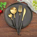 5pcs Portable Stainless Steel Tableware Dinnerware Travel Camp Cutlery Set