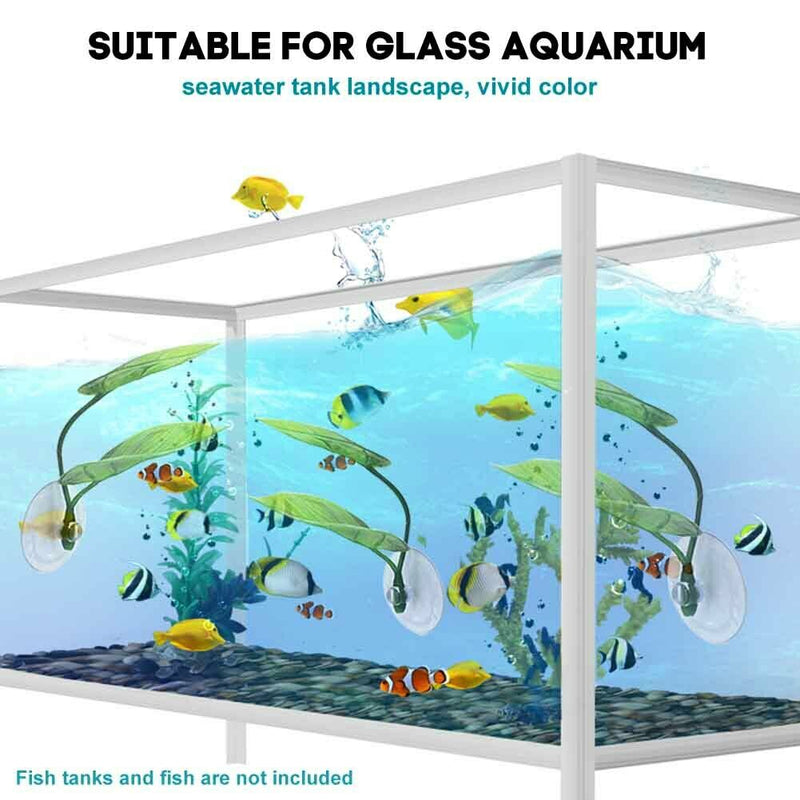 4pcs Betta Fish Leaf Pad Double Layer Hammock Simulation With Suction Cup Tank