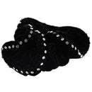 Ladies Faux Rhinestone Decoration Elastic Velvet Hair Tie Scrunchy Holder B U7I2