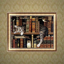 Bookshelf Cat Diy 5D Diamond Painting Embroidery Cross Stitch Home Decor Cr