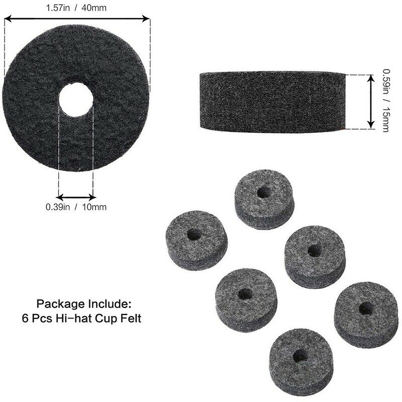 23 Pieces Cymbal Replacement Accessories Cymbal Felts Hi-Hat Clutch Felt Hi