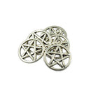 50x Round Star Pentacle Pendant Charms Alloy Necklace Pendant Base DIY Craft