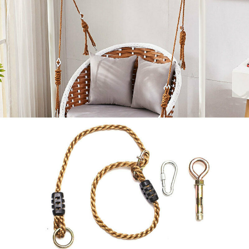 Kids Indoor Outdoor Swing Hanging Strap Snap Hook Rope Swing Accessories Set