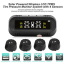 C68 USB+Solar Car TPMS Tire Pressure Monitor System with 4 External Sensors A
