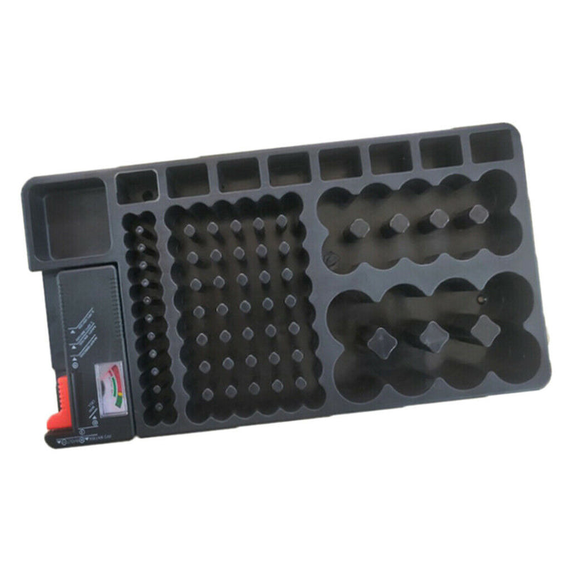 Black Battery Storage Box Case For AAA AA 9V C D Batteries