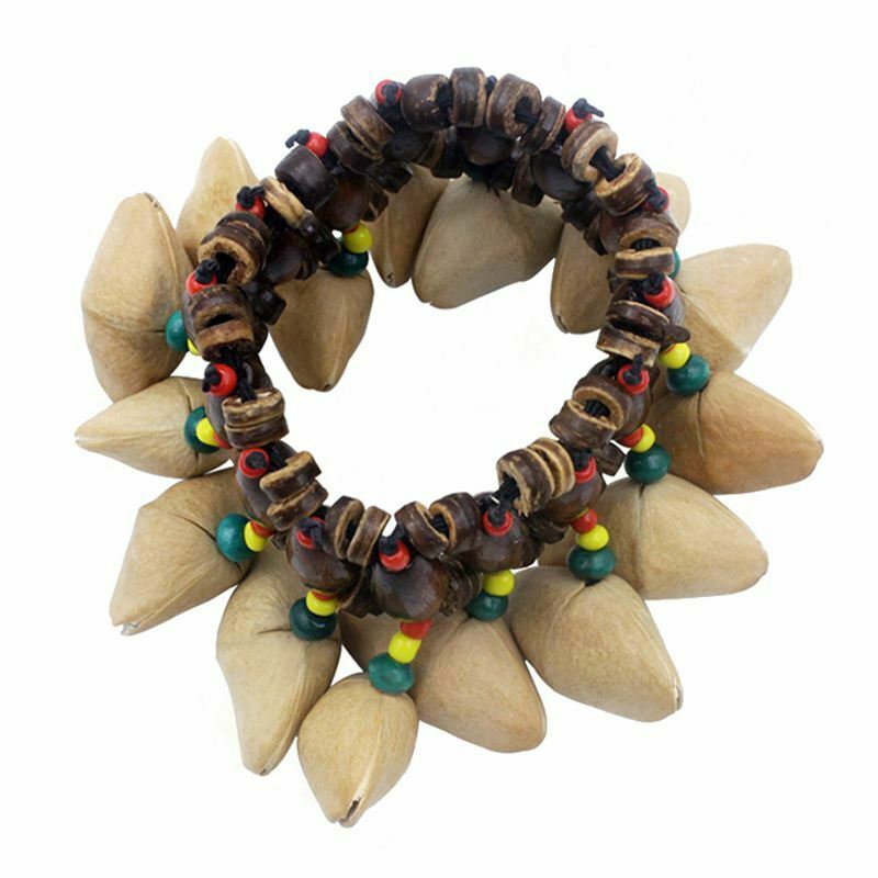 Handmade Nuts Shell Bracelet Handbell for Djembe African Drum Conga Percuss