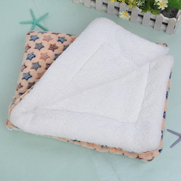 Dog Cat Blanket Pet Cushion Bed Soft Velvet Winter Warm Sleep Mat(Brown S) A#S