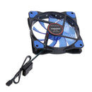 12V 3-4Pin 15LED Lighting PC Case Fan Cooler Computer Cooling Fan (Blue)