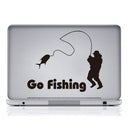 Interesting 1 Pcs Car Stickers Funny Go Fishing Black Decals 5.51"*4.33" S Gw