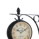 Garden Wall Station Clock Ornament Double Sided Bracket Swivels Clock
