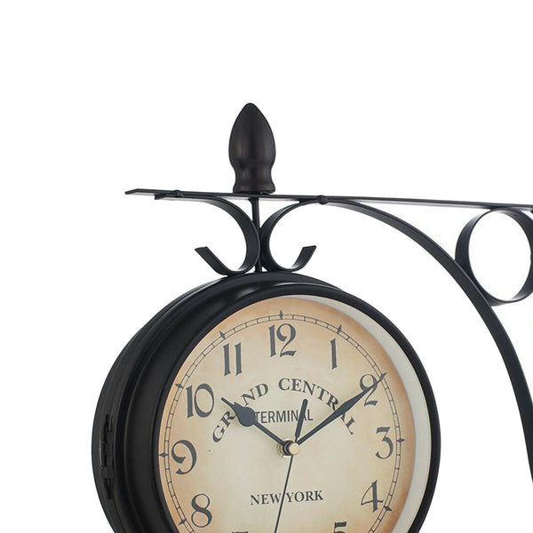 Garden Wall Station Clock Ornament Double Sided Bracket Swivels Clock