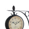 Garden Wall Station Clock Ornament Double Sided Bracket Swivels Clock