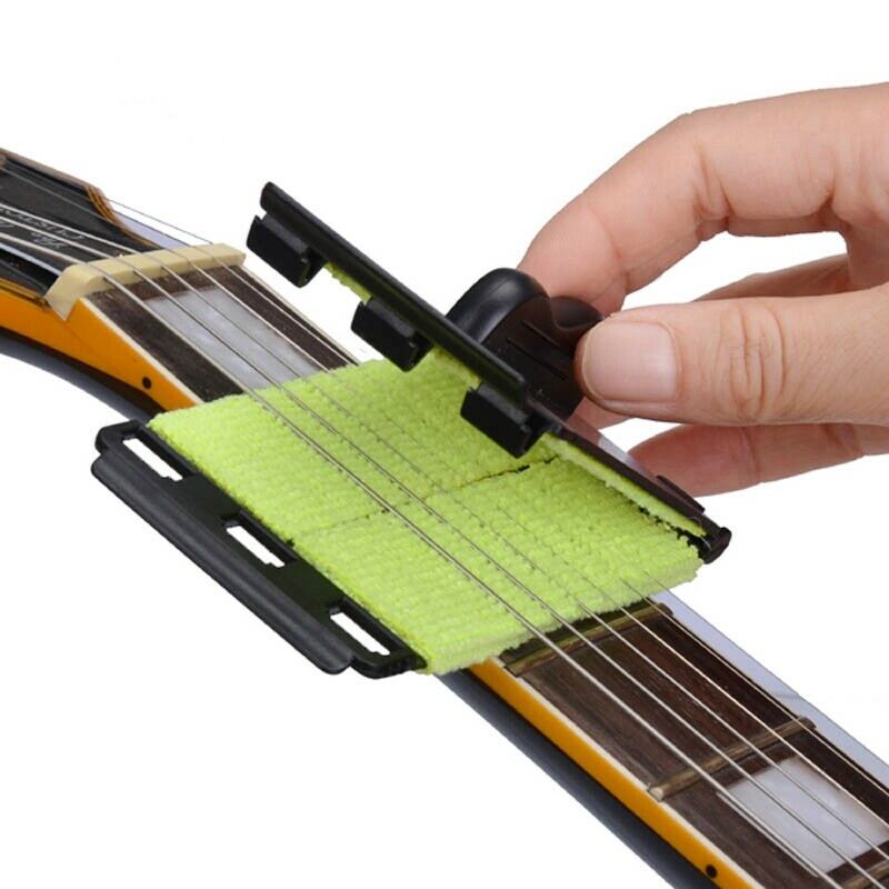 Electric Guitar Bass Strings Scrubber Fingerboard Rub Cleaning Tool Mainten