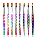 8pcs UV Gel Nail Art Brush Set Painting Pen Home Salon Manicure Tool Petal Shape
