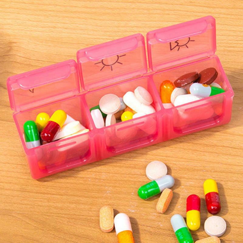 Large 21 Compartment Pill Box 7 Day Medicine Storage Organizer Containe GKO