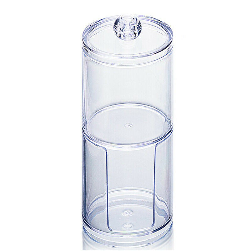 Two-Layer Acrylic Organizer Plastic Transparent Round Portable Container St L2C3