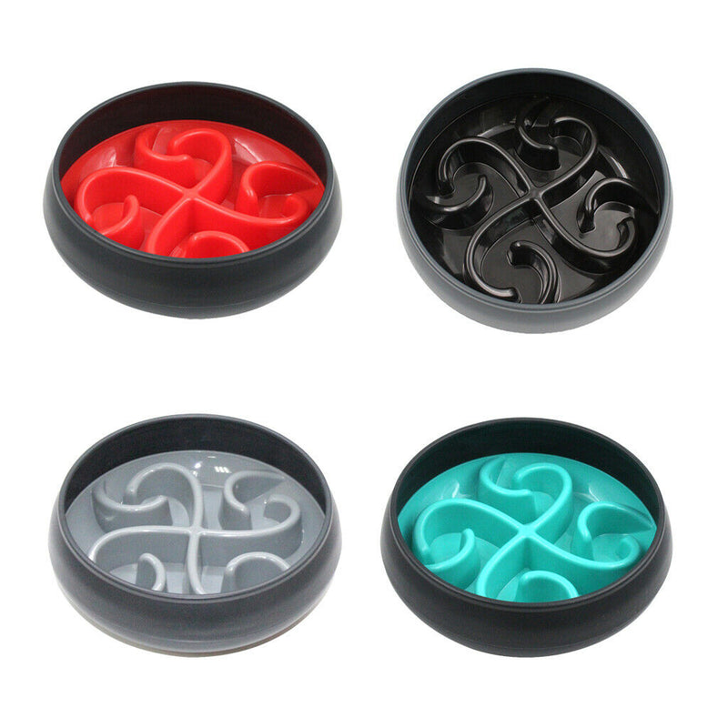 Pet Dog Anti-Gulping Anti-Skid Dog Food Bowl Preventing Choking  Gray