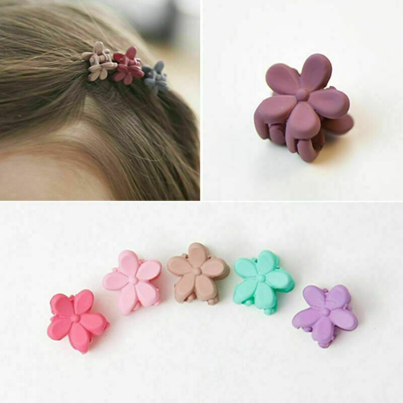 10X Small Plastic Flower Hair Clips Hairpin For Kids Girls Clamps Claws New B2R2
