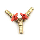 Clamp Tee Brass Y 3-Way Shut off Ball Valve Fitting Hose Fuel Gas 3/8" 10mm OH