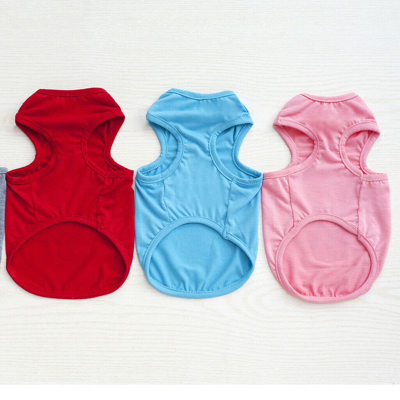 Cute Pattern Pet Puppy Dog Cat Pet Clothes Dress Vest T Shirt  Pink L
