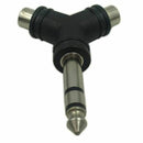2x Audio Splitter 1 Stereo 6.35mm 1/4 inch Male Plug to 2 RCA Female Jack Y U5R9