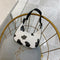 Fashion Cow Dots Shoulder Bag Women Leather Chain Hobos Totes Handbag (L)