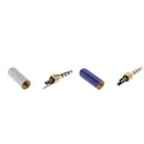 White+Blue 3.5mm 4 Pole Male Plug Socket Cable Connector Headsets Audio Jack