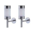 2x Stainless Steel Outdoor Garden Solar Powered Shed Fence Wall LED Door B8W8