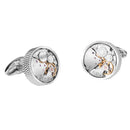 Brass Faux Mechanical Gear Steampunk Watch Movement Round Dress Cufflink