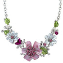 New Fashion Flowers Necklace Earrings Diamond Elegant Women Jewellery Set o S6V5