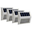 4pcs Stainless Steel 6LED Solar Stair Light Outdoor Garden Path Street Lamp