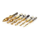 6Pcs/lot M3-M10 Hex Shank Titanium Plated HSS Screw Thread Metric Tap Drill Bits