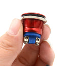1PC 19mm waterproof red momentary metal push button switch flat top switch Bj