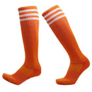 Anti-slip Sports Socks Stripe Men Basketball Calf Length Socks (Orange M) A