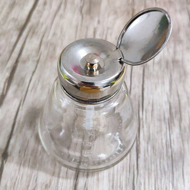 Empty Nail Polish Makeup Remover Pump Dispenser Glass Push Down Press Bottl F2B6